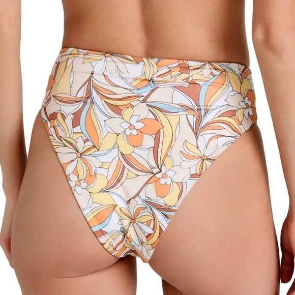 L* SPACE Nancy Lee Reversible Swim Bikini Bottom Bitsy Cut Sunshine Floral NWOT - Picture 4 of 10